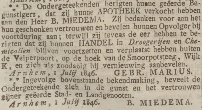 Smoorpotsteeg Opregte Haarlemsche Courant 1846