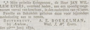 Steenstraat Buitenrust Opregte Haarlemsche Courant 1832