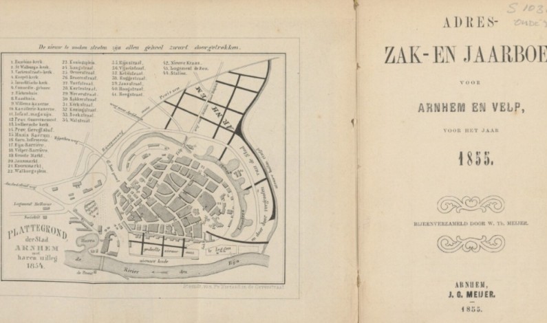 1854 – idee voor een nieuwe wijk buiten de stadsmuren van Arnhem 1854 – idee voor een nieuwe wijk buiten de stadsmuren van Arnhem